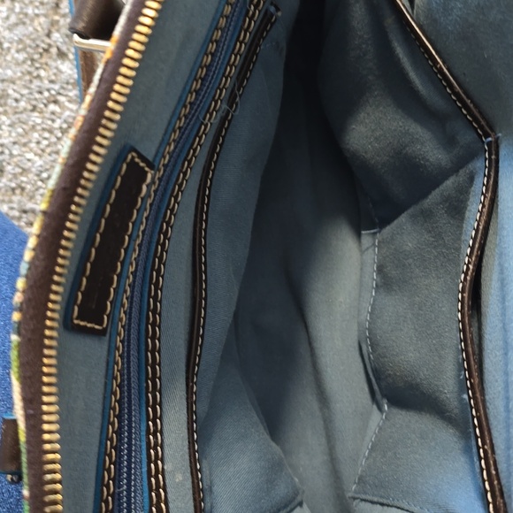 Dooney & Bourke Multicolor Satchel with Black Trim - Picture 16 of 17